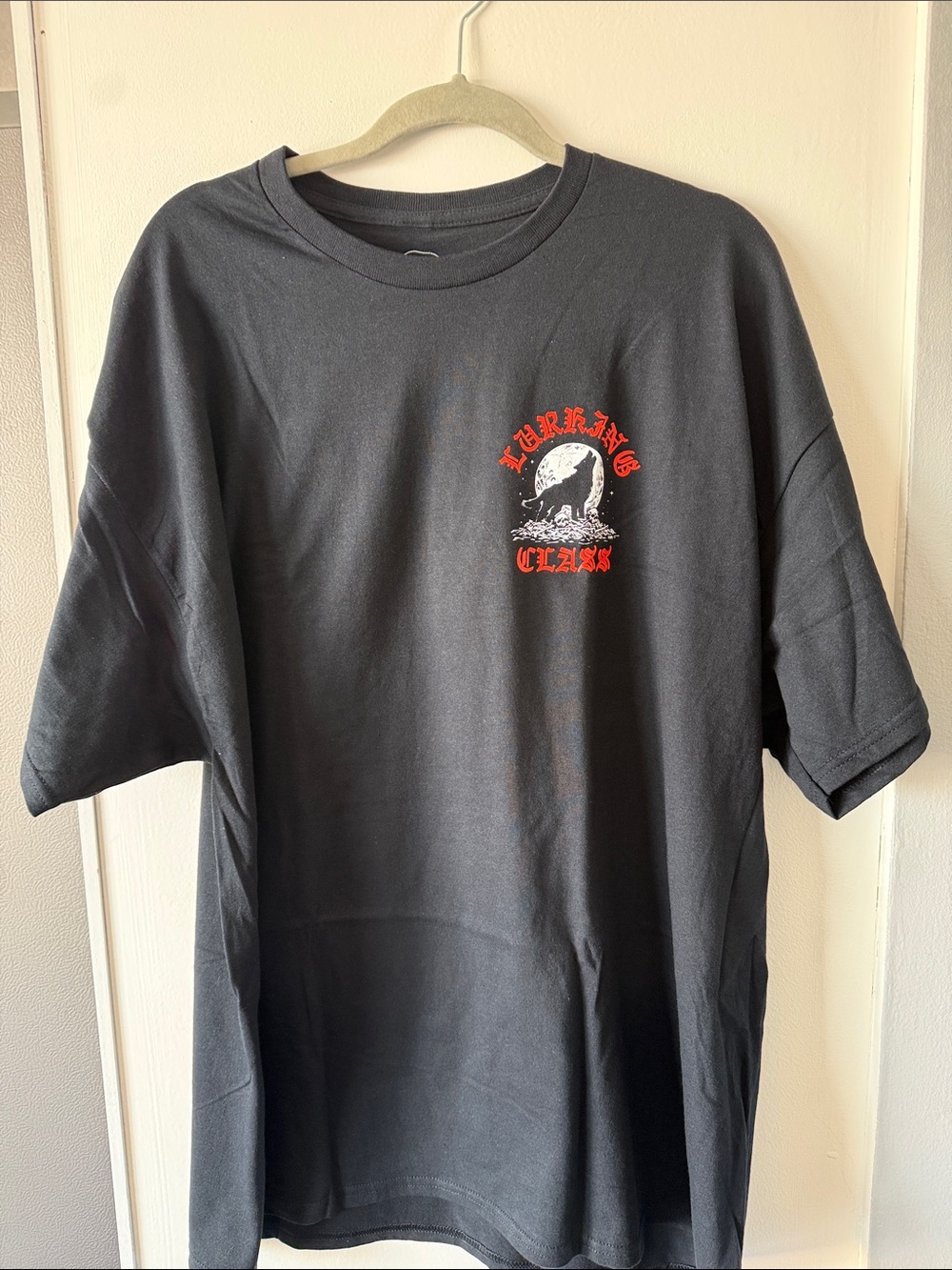 Black Graphic Short-Sleeve Men’s T-Shirt - LC Stikker Wolf Tee